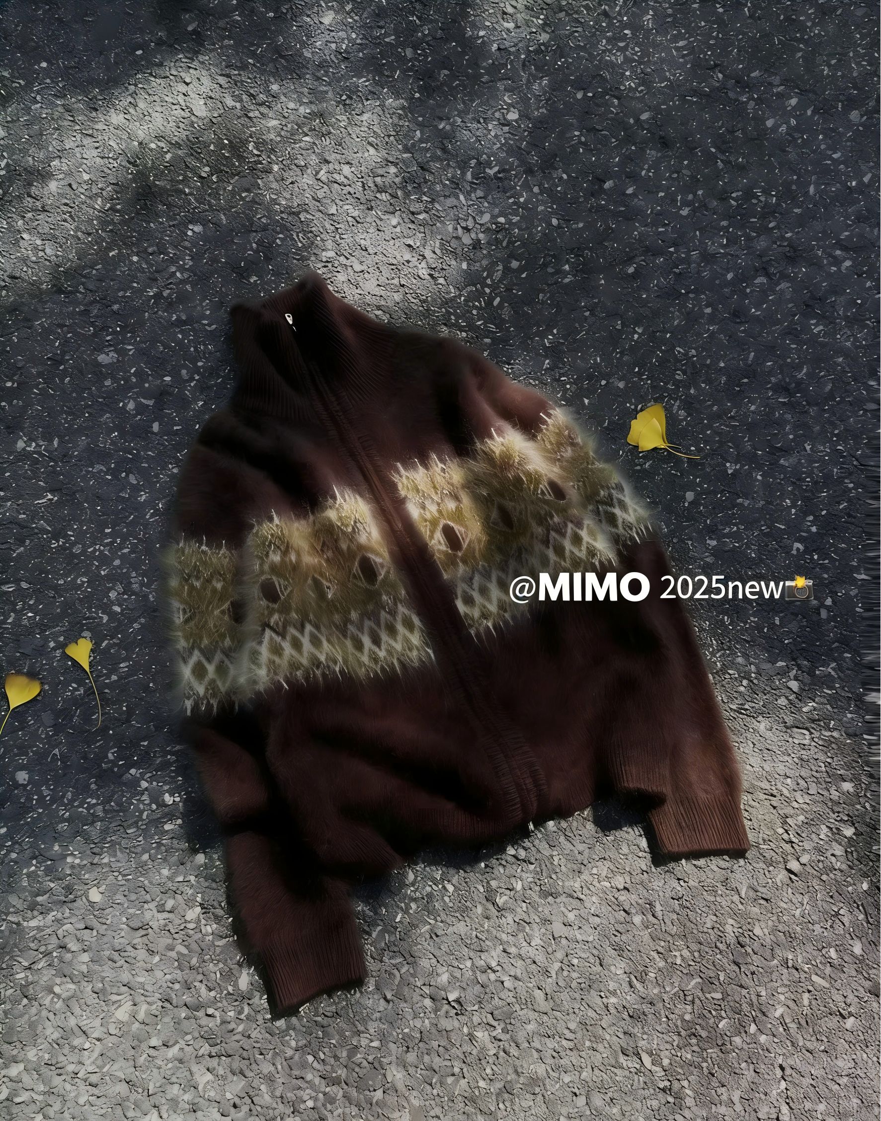 [MIMO] 超好看 山羊绒拉绒 老钱风费尔岛开衫外套拉绒毛衣
