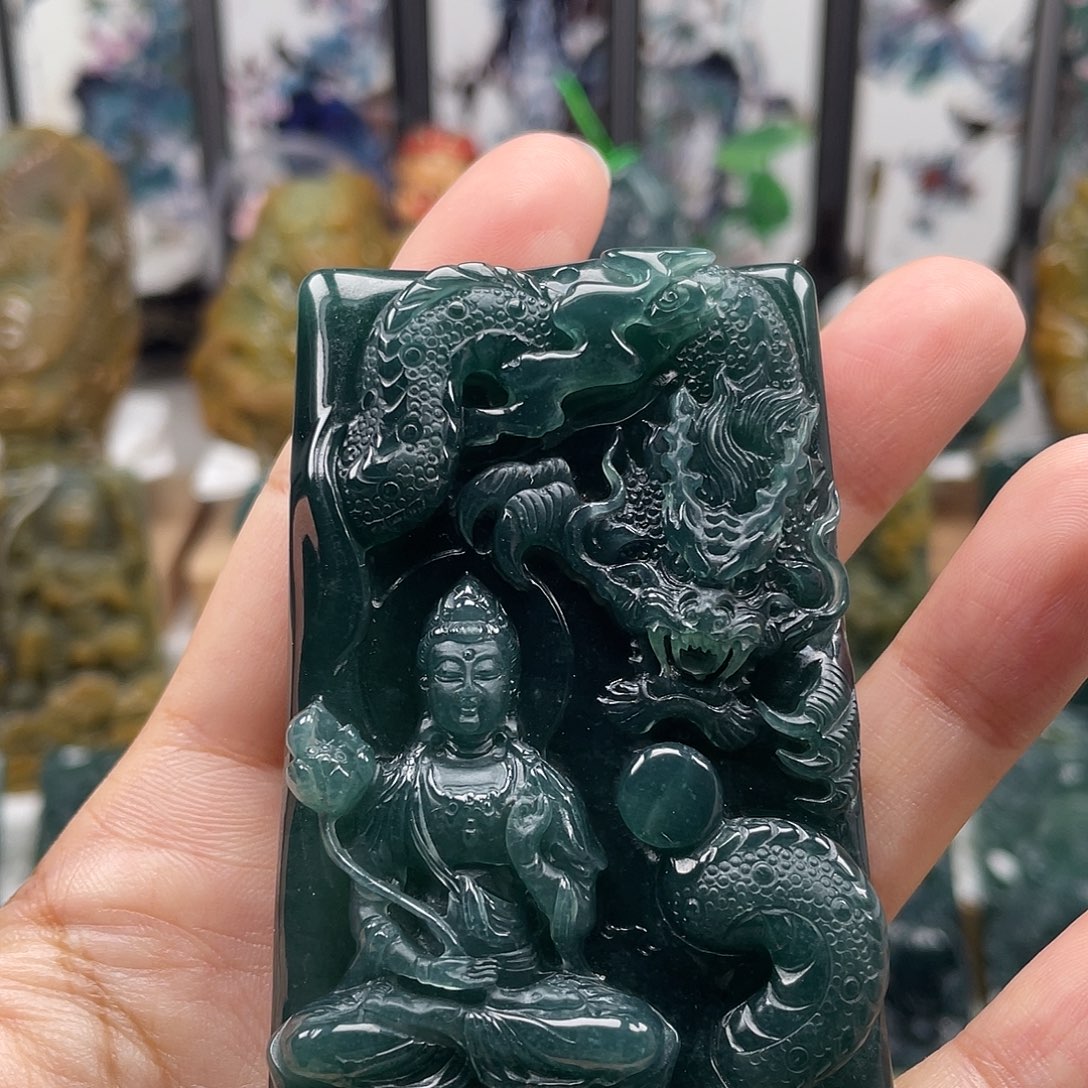 颈饰未镶嵌翡翠天然翡翠a货观音