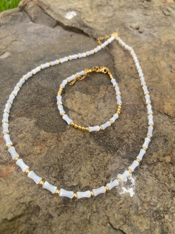 钛钢项链 颈链饰品手工首饰小众时尚简约弹力拼接珠宝