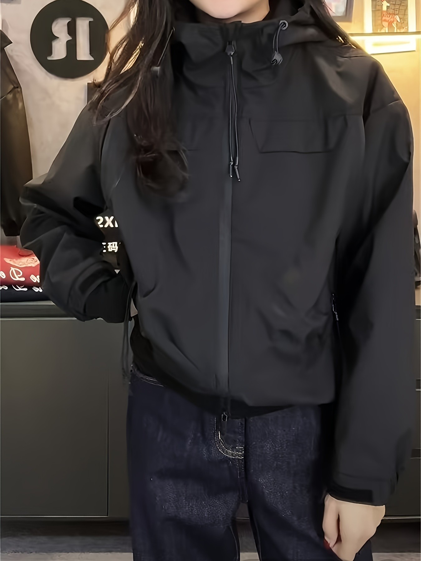 【园姐专属】A102时尚连帽大兜拉链夹克冲锋衣春秋新款外套