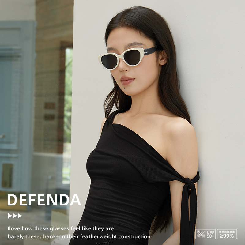 德芬妲猫眼太阳镜2025新款偏光防紫外线复古时尚百搭