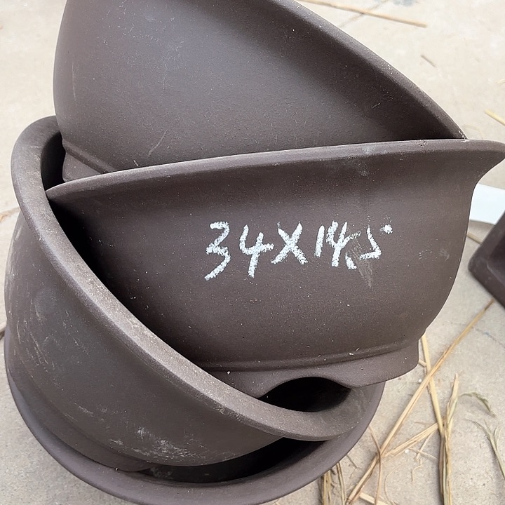 紫砂花盆100-4。 34-14.5