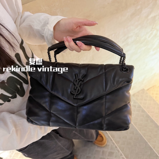 95新 YSL/圣罗兰 复燃精选/soblcak小号云朵斜挎包底长29