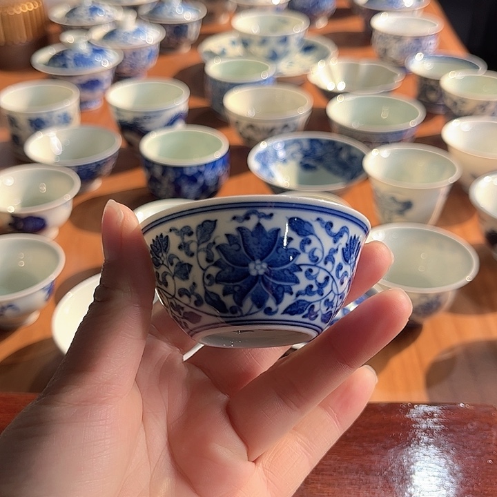 镹曰茶闲柴窑手工手绘青花