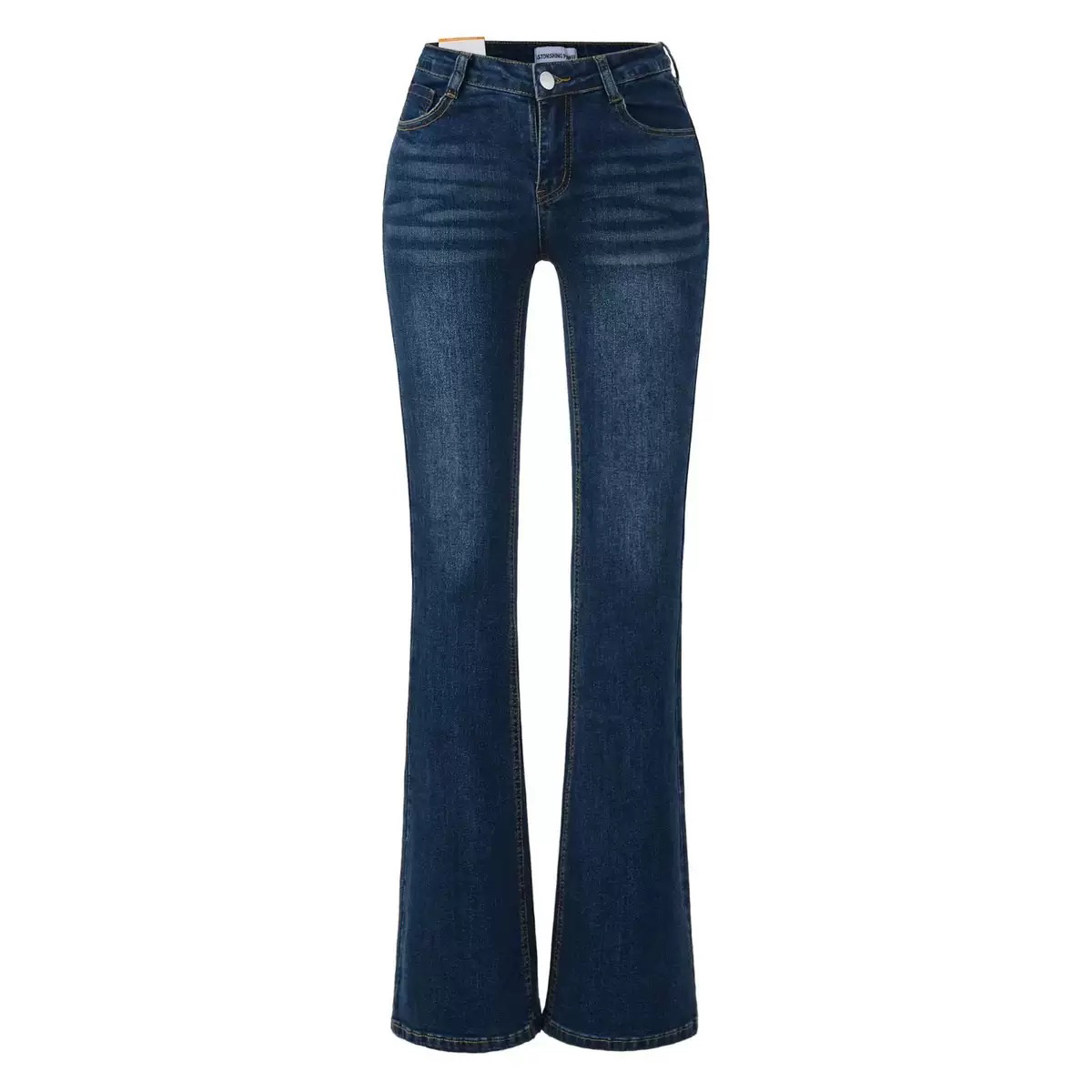 Sia显瘦显腿长微喇牛仔长裤