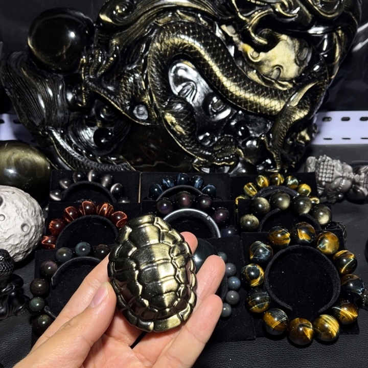 贻***居黑曜岩未镶嵌珠宝奇石