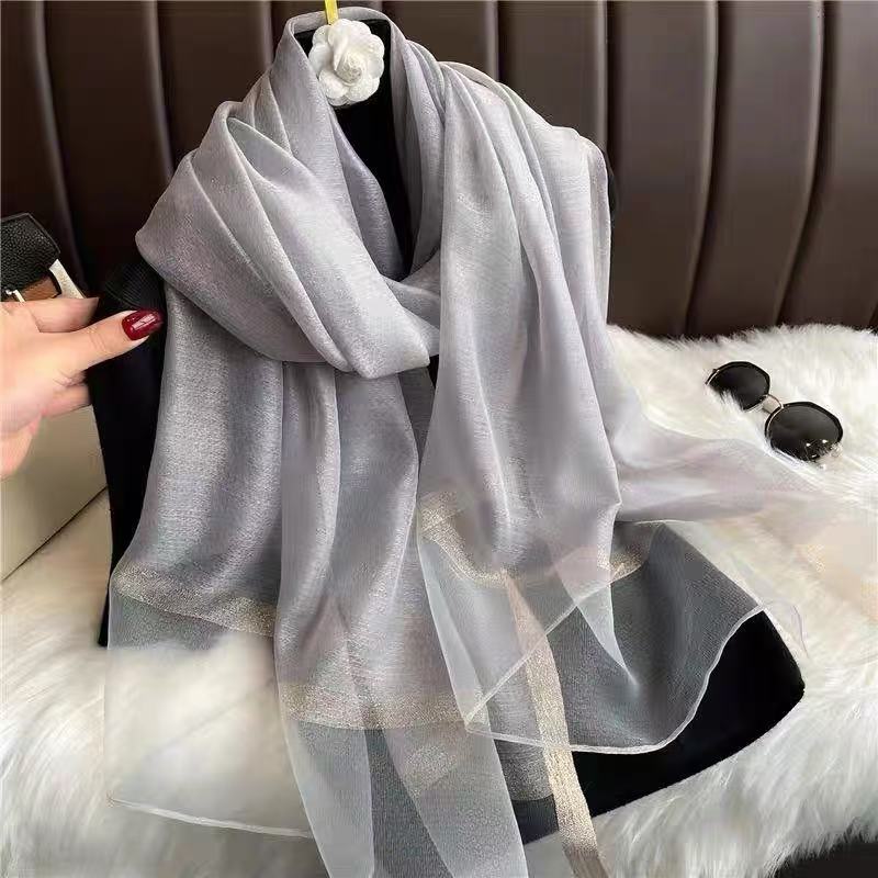 [灰色素版丝毛]气质百搭丝毛披肩丝巾75*200（155-A）