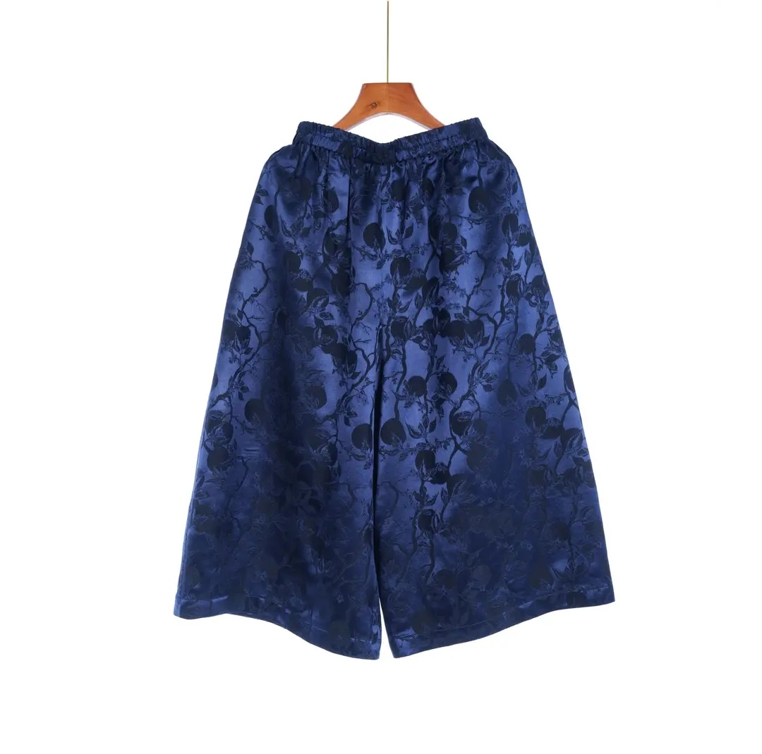 朱总原创设计L25K-2C265深蓝桃影裤子