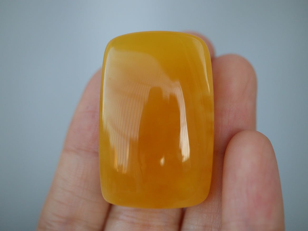 【俄料】精品妖花鸡油黄蜜蜡方牌 38.3*25*13.5mm 10