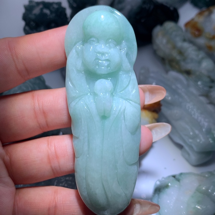 翡翠未镶嵌颈饰保真天然A货翡翠