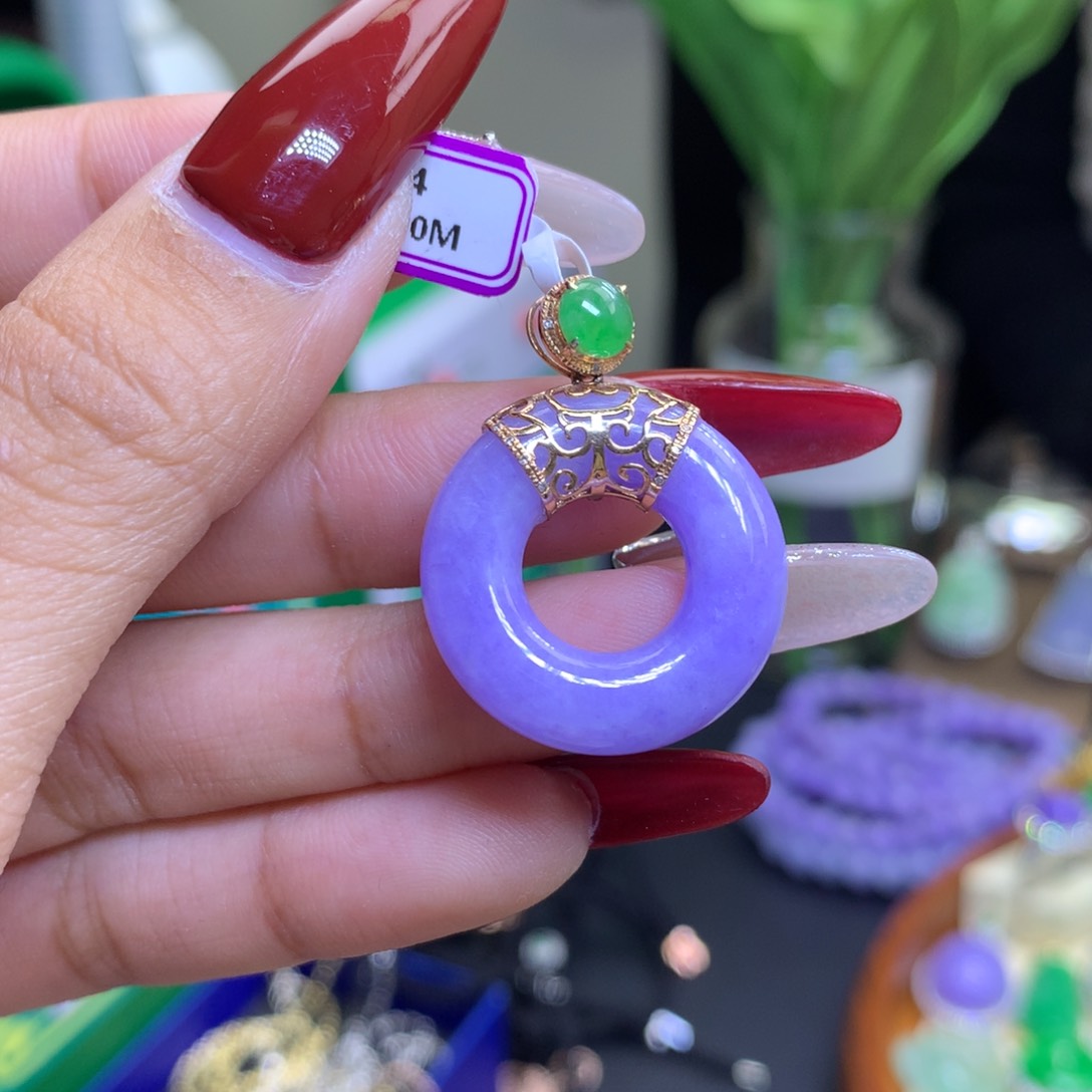 翡翠颈饰18K金镶嵌天然