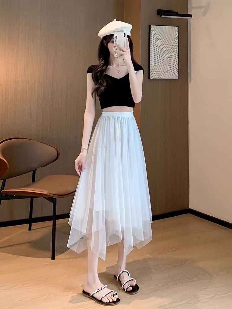 501-550春季半身裙网沙伞裙时尚