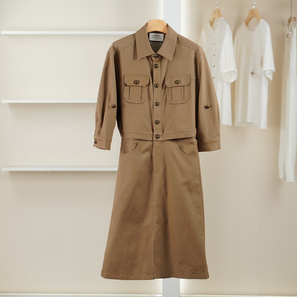 麦迪尚品【丽DS】50904261时尚短外套半身裙套装春季女装商场撤柜