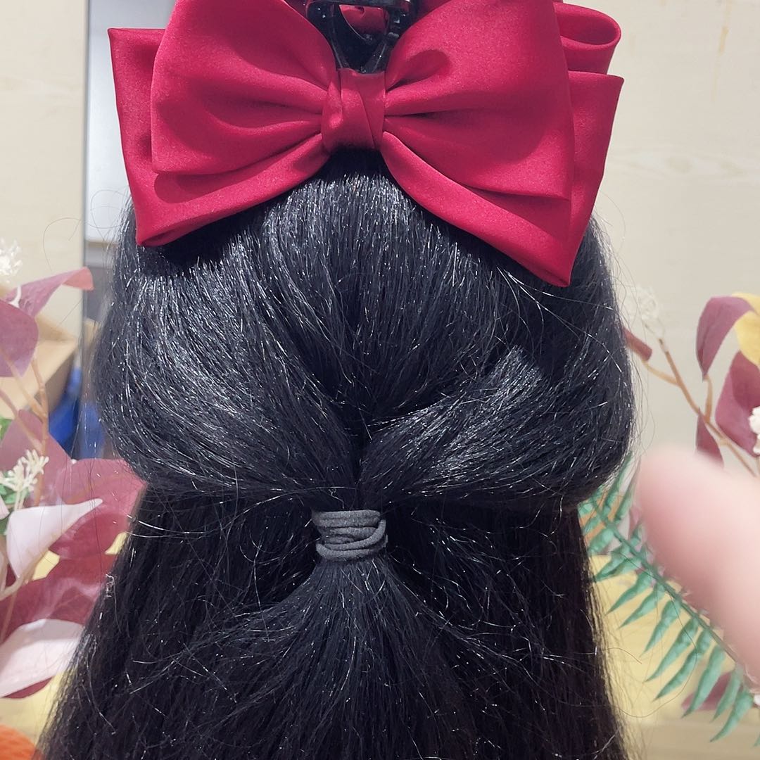 皮质铁合金蝴蝶结发夹