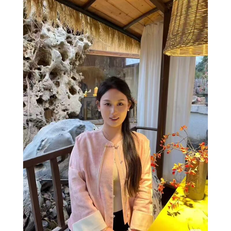 新中式 流苏盘扣提花圆领国风复古百搭上衣