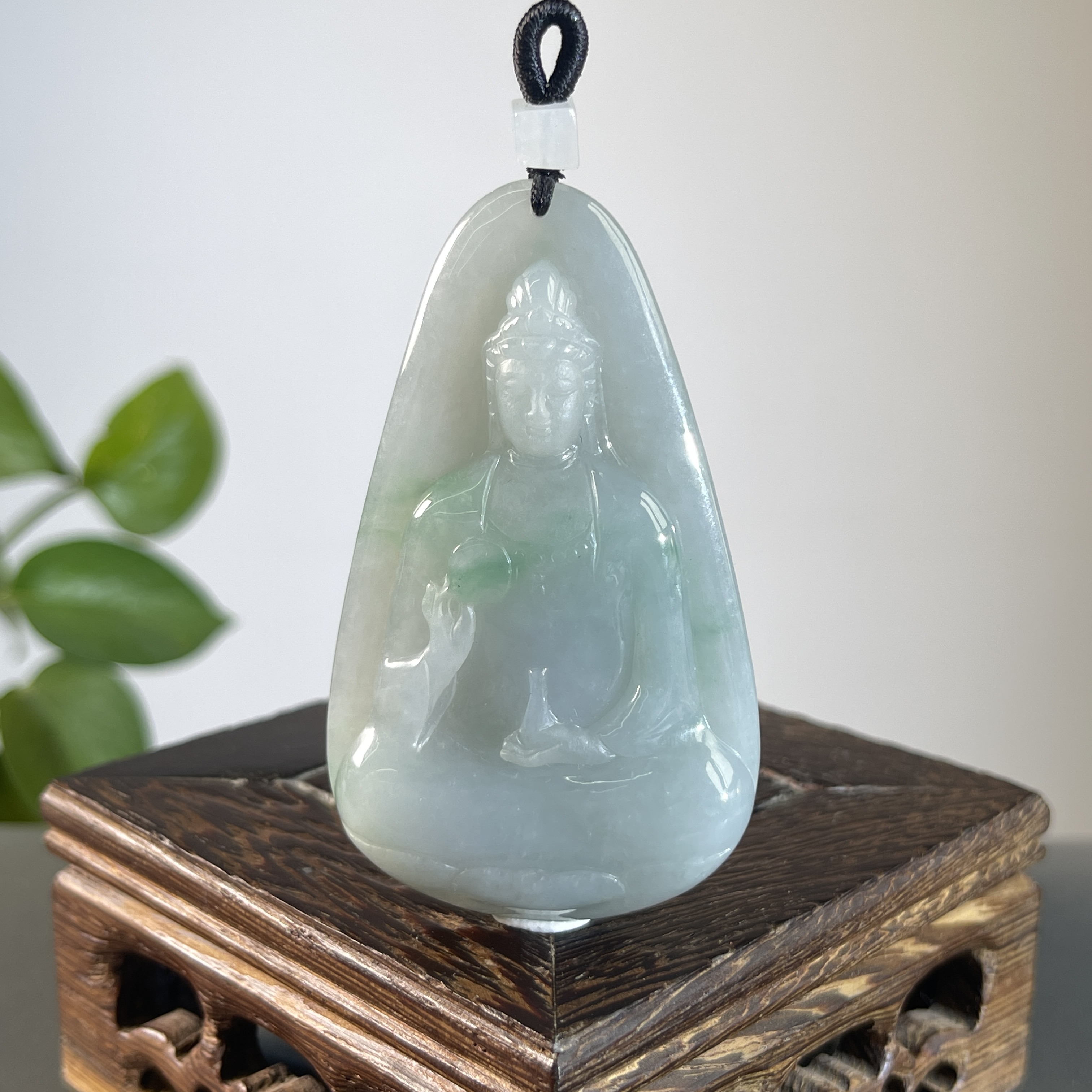 JXB25-80 天然缅甸A货翡翠 素衣观音