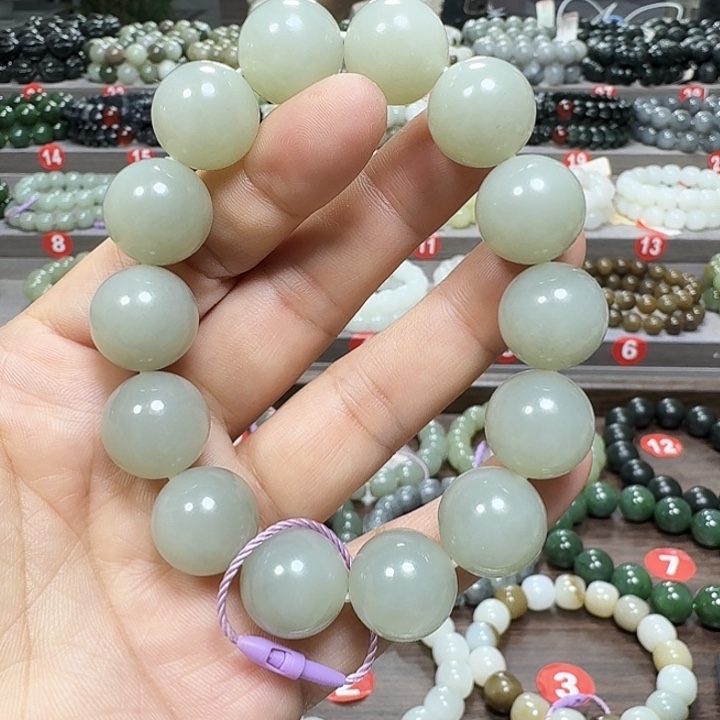 未镶嵌手链和田玉新疆且末蓝卡16