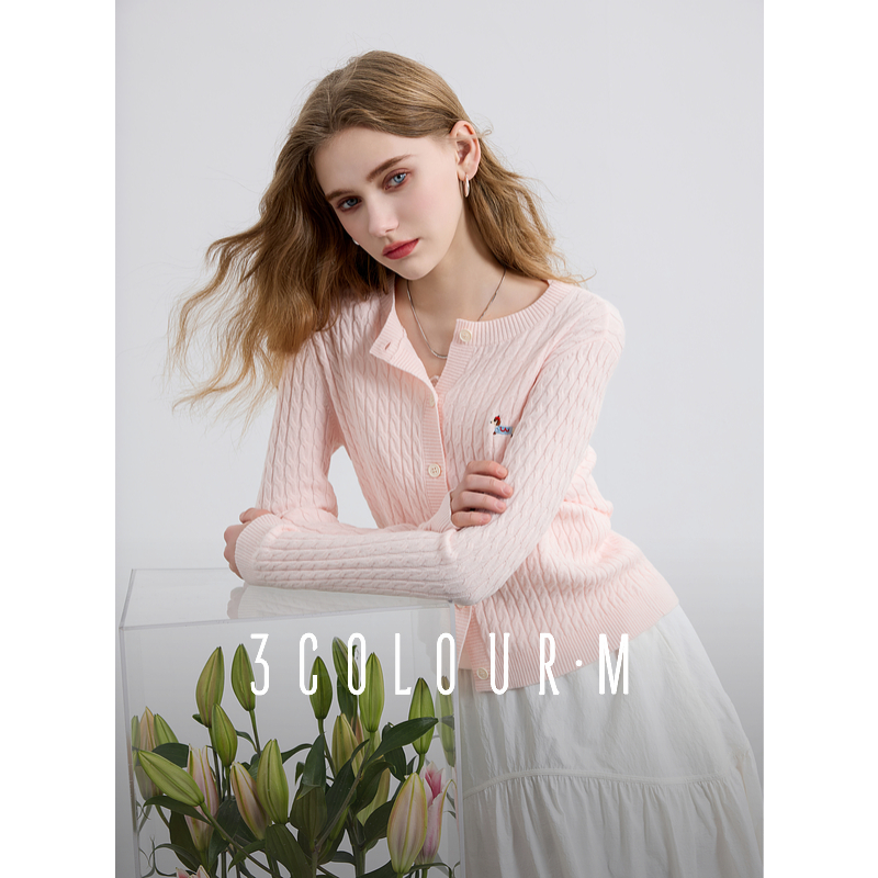 【大叔专享】D401AM20XM50三彩2025春季新款绞花针织衫小狗刺dbx