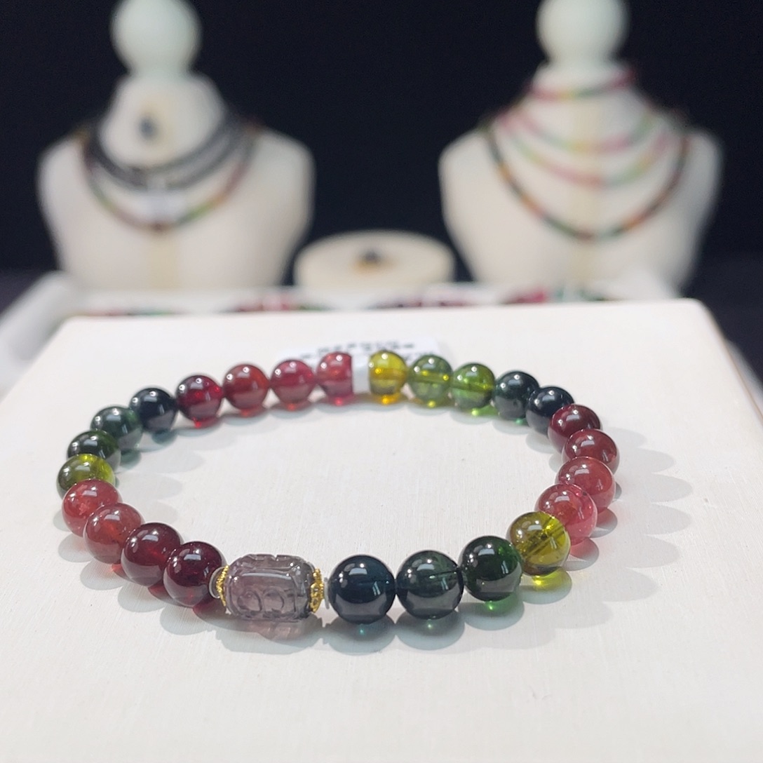 碧玺手串未镶嵌6.8mm±