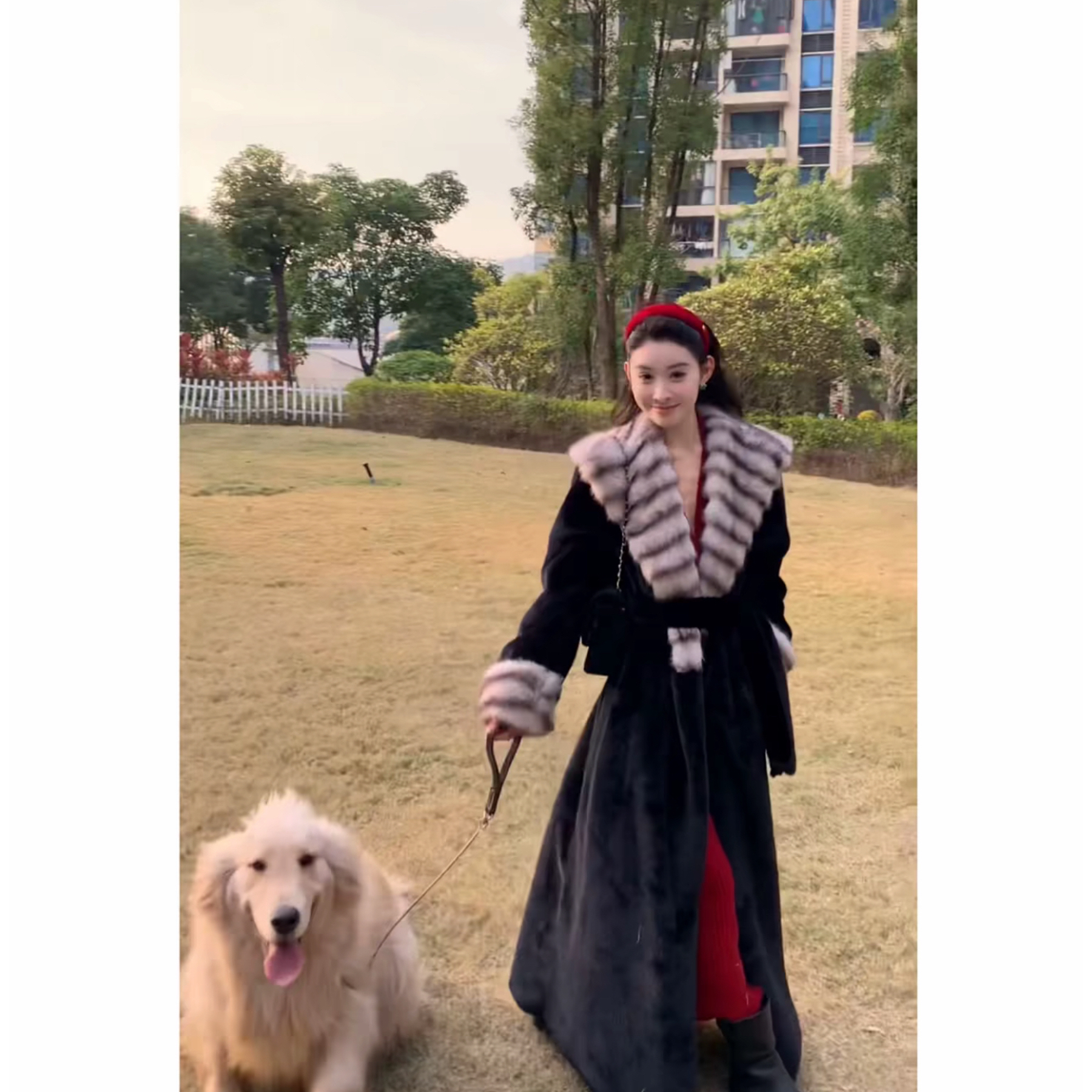 伯爵夫人 2025秋冬季加厚龙猫款毛毛外套