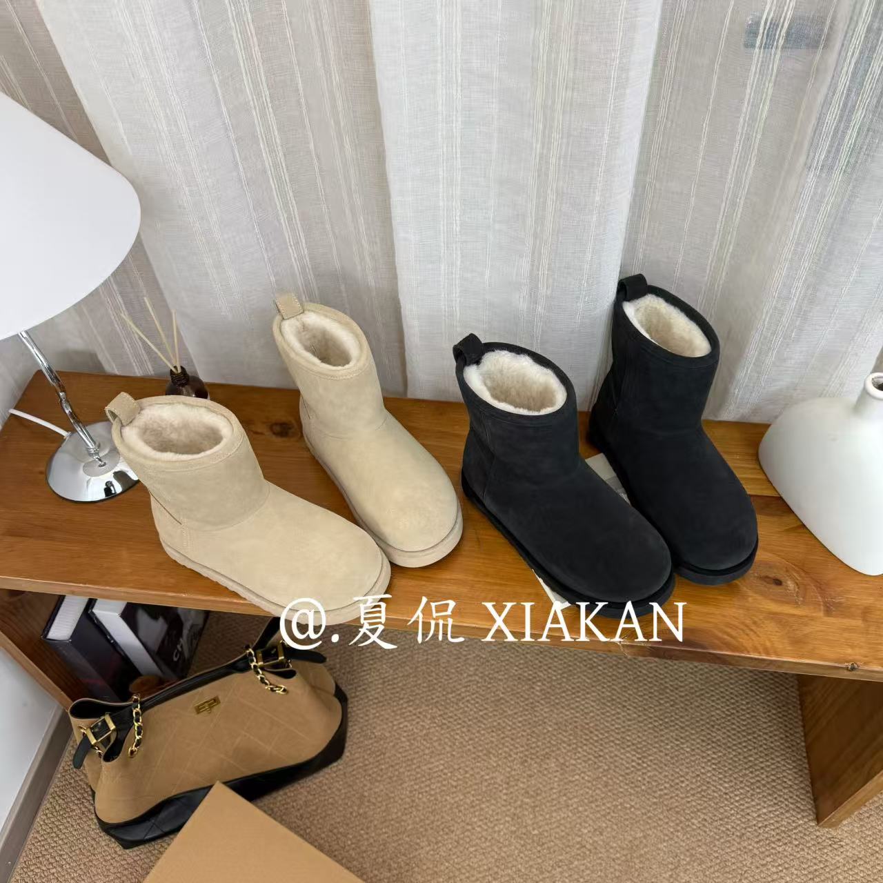 夏侃【FANGXIANG】增高4.5公分秋冬 新款休闲时尚百搭雪地靴GZF-X05