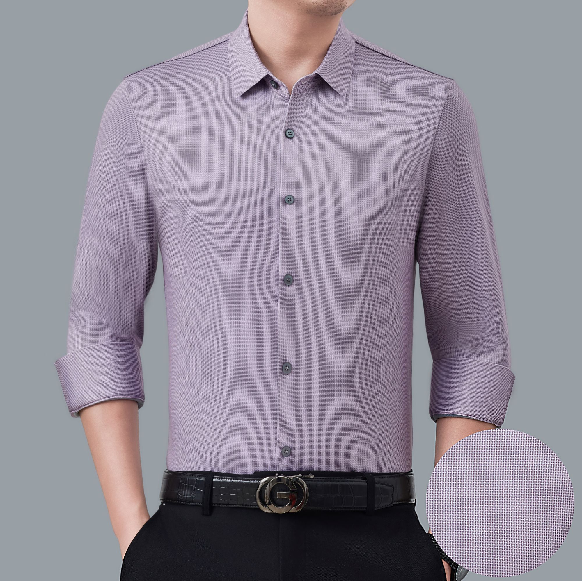 秋冬新款男士加厚加绒长袖衬衫上衣商务休闲