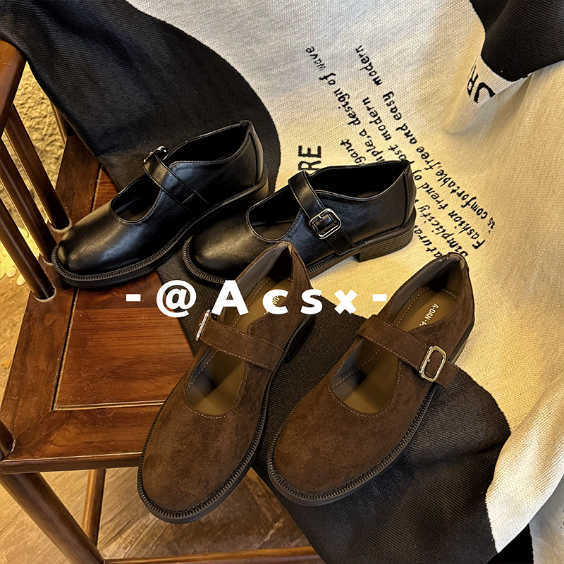 【阿茶】极简高智~2025秋季新款圆头复古英伦风厚底玛丽珍单鞋女