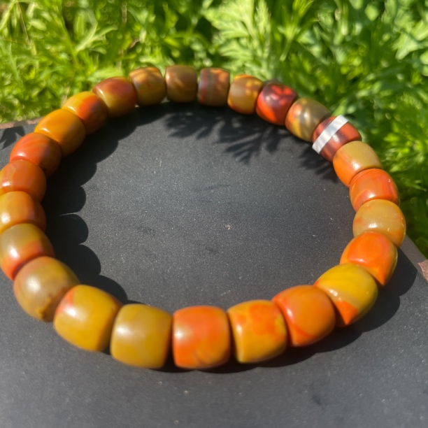 原矿南红包浆黄皮浆卡8直切手串