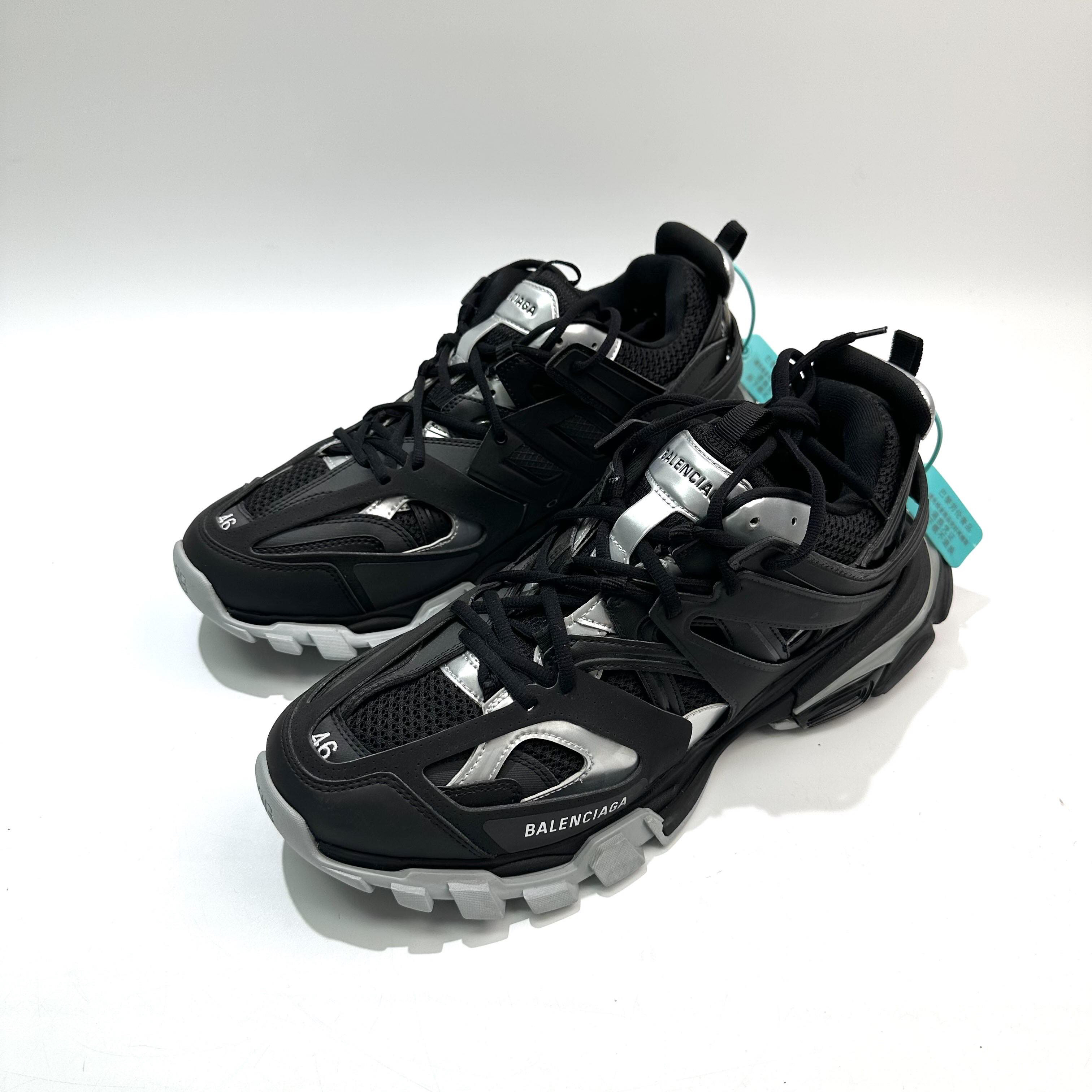未使用 Balenciaga/巴黎世家 46码 黑银色Track1.0老爹鞋bl0404