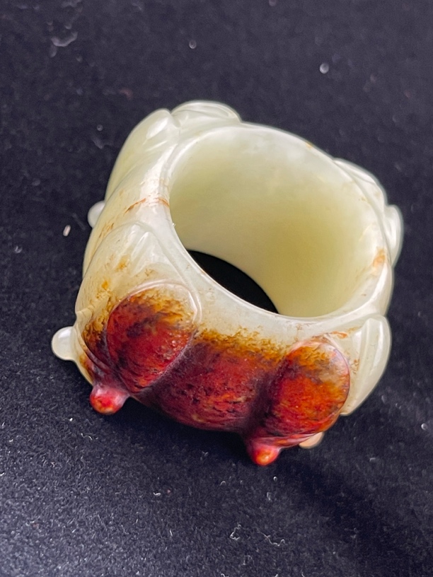 和田玉蝉纹板指吊坠挂件