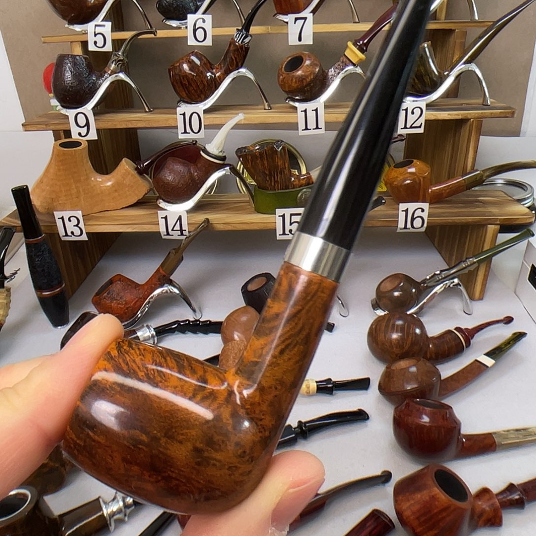 标***哥石楠木烟斗直杆撞球