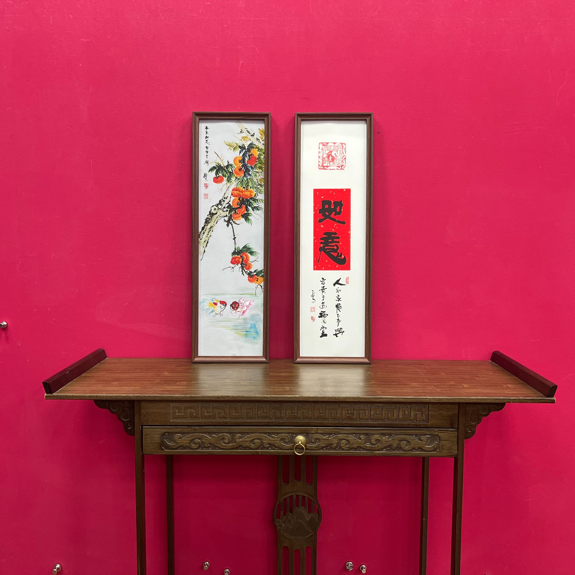 王德峰《如意-两条屏》带框73*23CM*2 —未央展厅