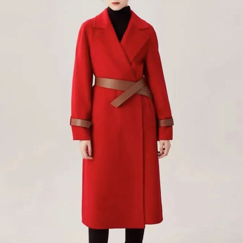 AMASS/阿玛施施气质中长款设计师轻奢全山羊绒双面呢大衣 5400595