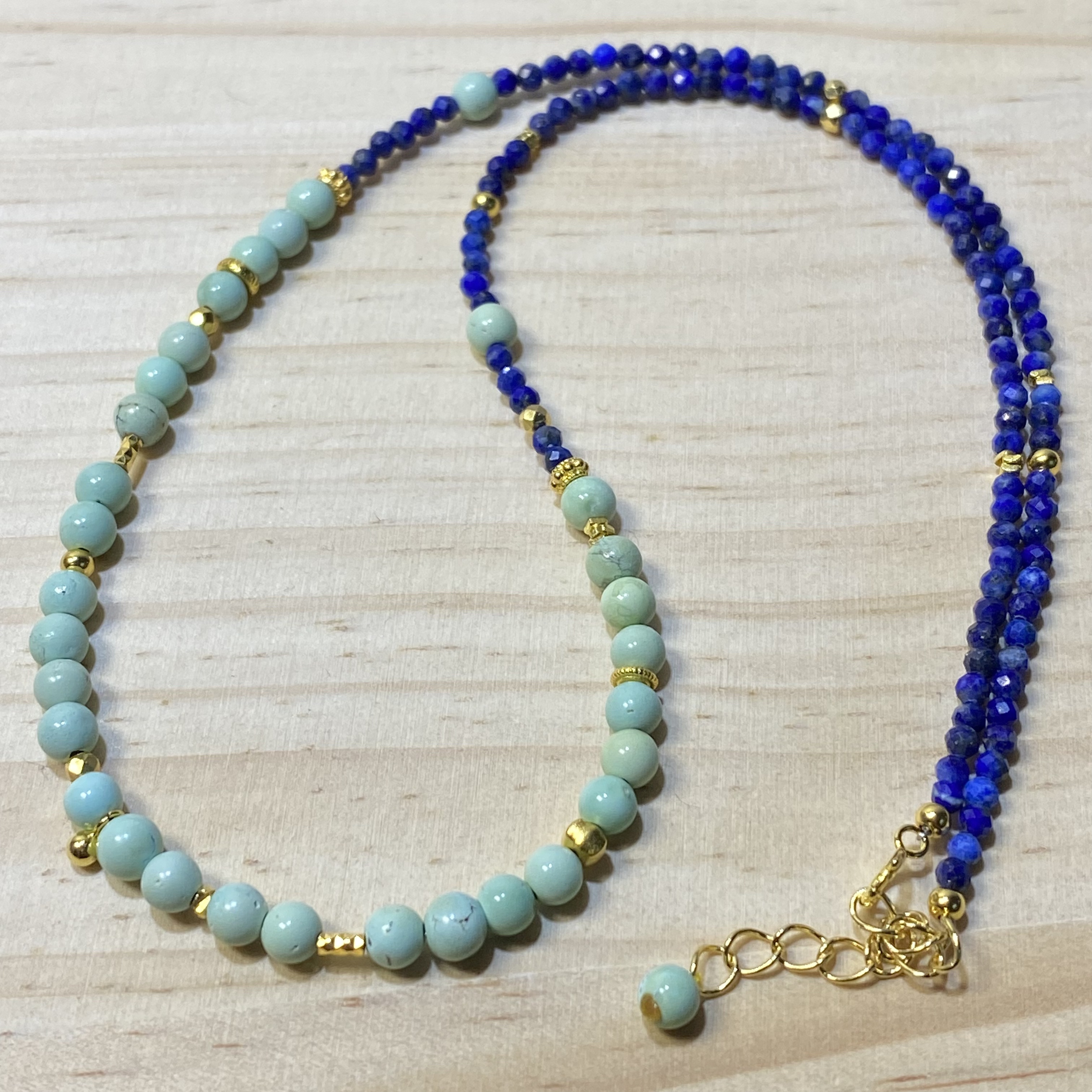 【亿轩珠宝】ZX130404 绿松青金石公主链4mm+