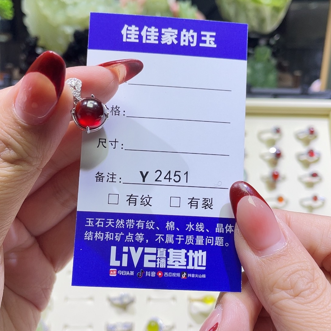 玖***月吊坠(不含链)石榴石银S925镶嵌2451