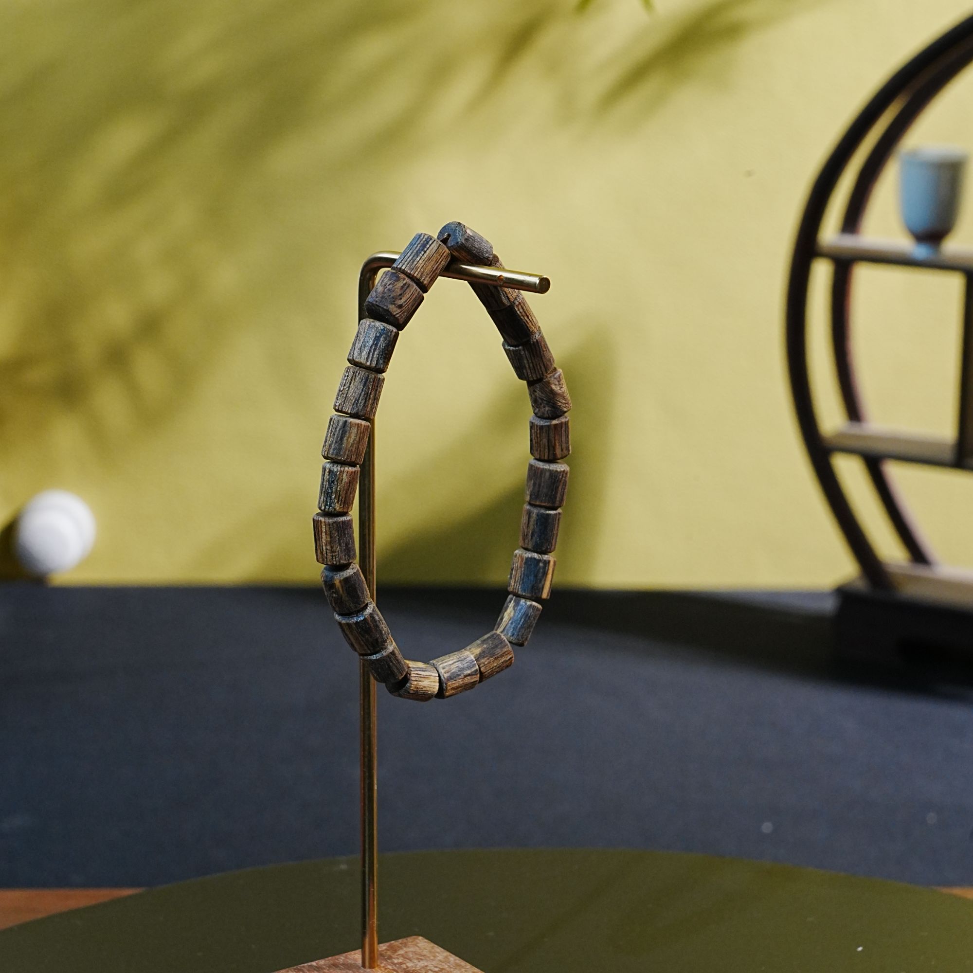 【收藏级】越南芽庄白奇楠玉化糖结老料桶珠手串  2508250012 B