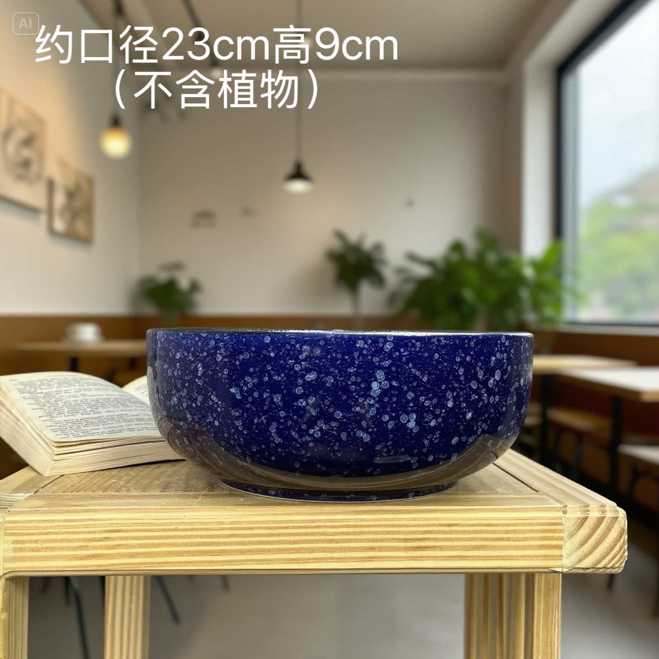 大口径植物花盆碗莲铜钱草专用盆粗陶无孔圆形盆