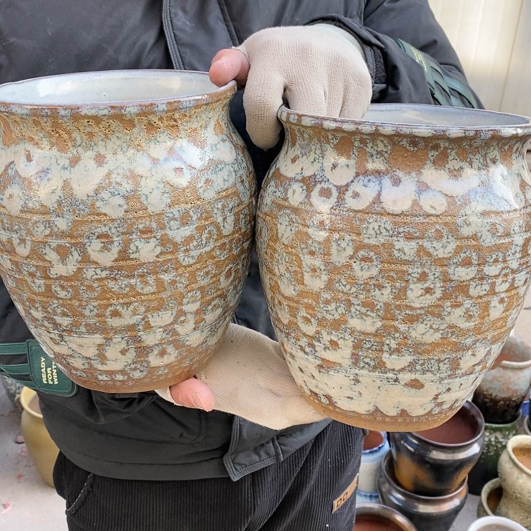 紫砂花盆瑕疵口17高21