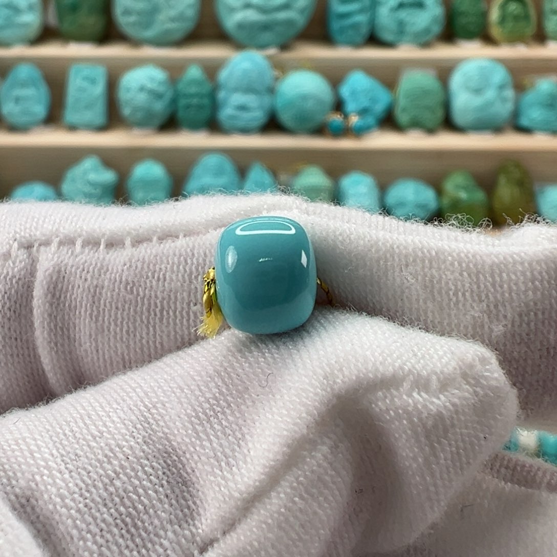 未镶嵌绿松石老型珠8x6.8mm