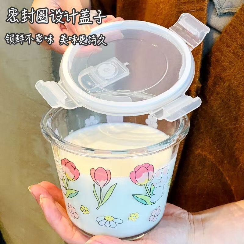 单只花与兔保鲜桶密封耐热汤桶家用泡菜保鲜盒