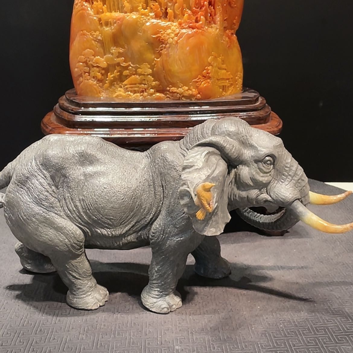 【闪购商品】寿山石泓*大象工艺品摆件