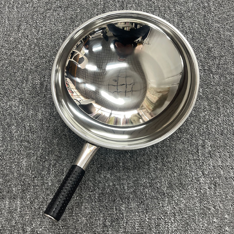 瑞安304不锈钢不粘锅无涂层炒锅家用加深尖底传家锅燃气炉通用锅