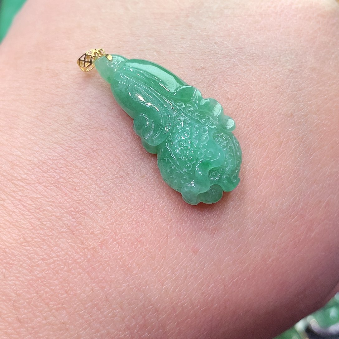 翡翠颈饰18K金镶嵌纯天然