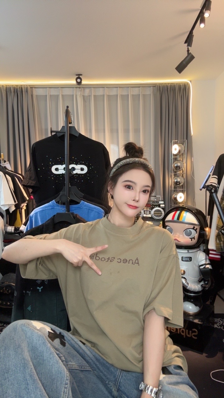 钱老板25春款【AC钻短袖】男女同款短袖宽松潮流休闲简约 #55008   