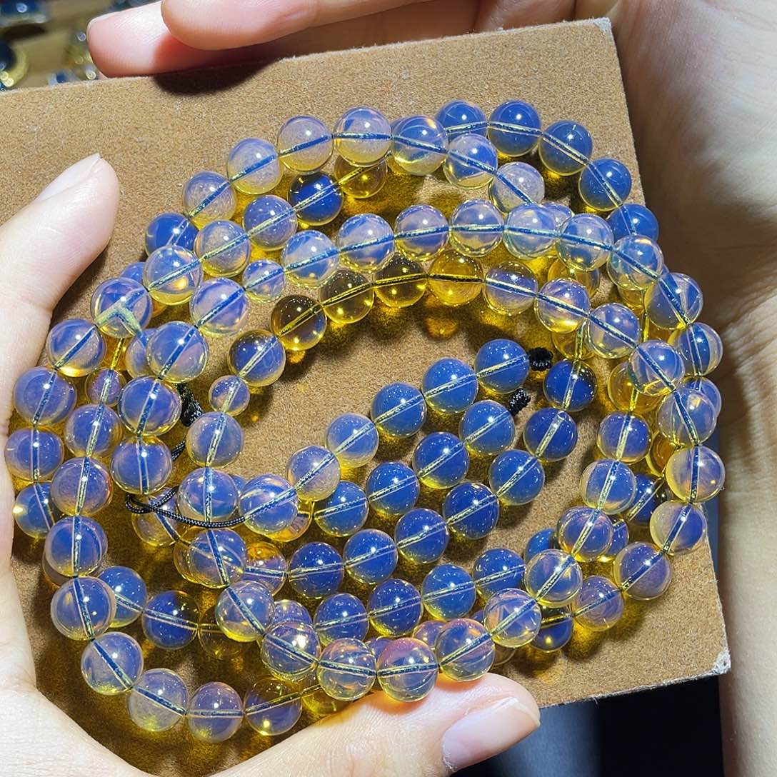 蓝珀未镶嵌裸石7加108净水天空蓝