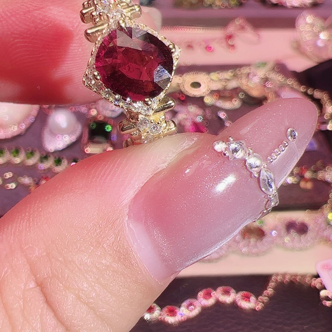 碧玺碧玺戒指银S925镶嵌