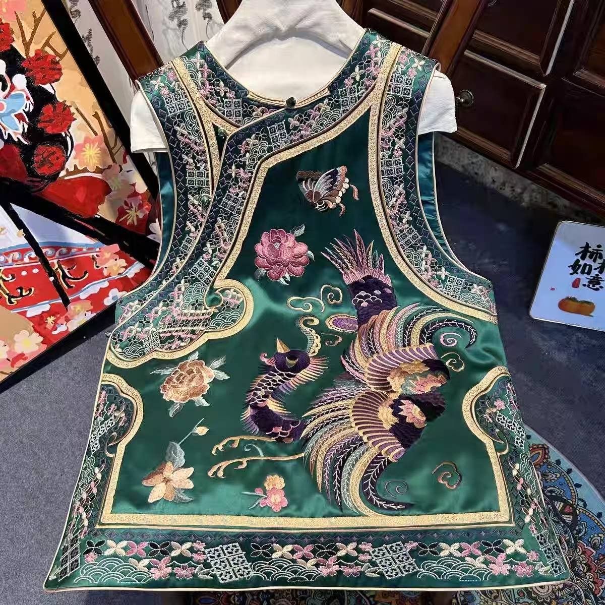 非遗新中式国风重工刺绣马甲中长款百搭气质简约拼接马甲坎肩406