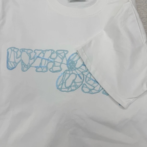 w8胸口蜘网刺绣短袖T恤
