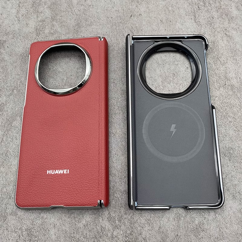 适用华为matex6手机壳新款电镀磁吸x6典藏版高档商务荔枝纹外壳