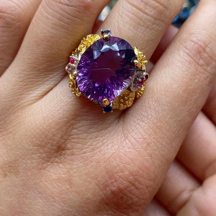 水晶戒指银S925镶嵌J****8天然水晶戒指